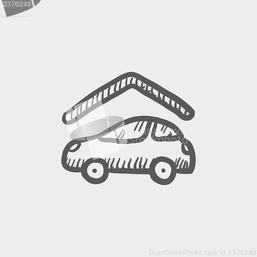 Image of Car garage sketch icon