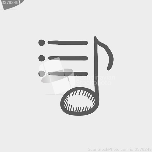 Image of Musical note with bar sketch icon