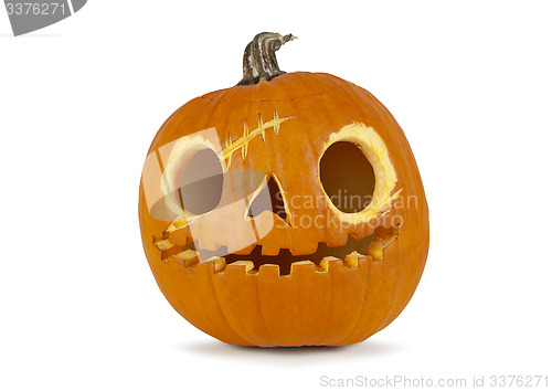Image of Halloween pumpkin with a scared face