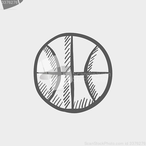 Image of Basketball ball sketch icon