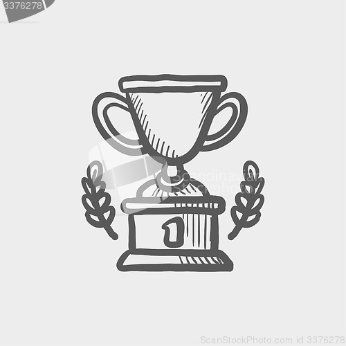 Image of Trophy of first place winner sketch icon