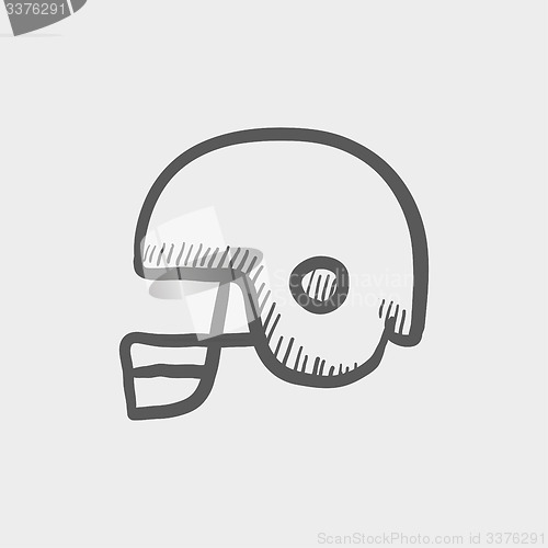 Image of Football helmet sketch iconj