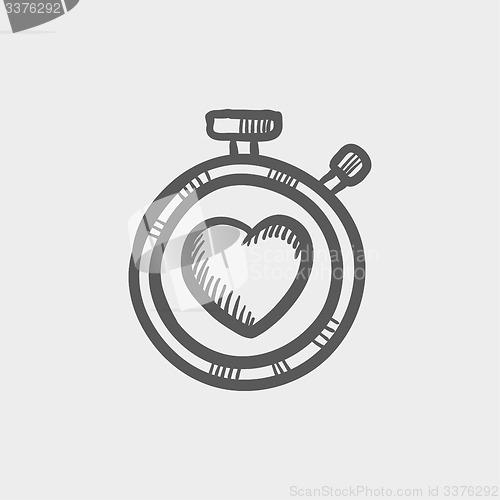 Image of Heart time sketch icon