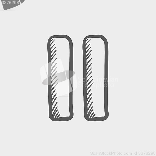 Image of Pause button sketch icon