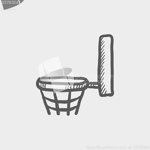 Image of Basketball hoop sketch icon