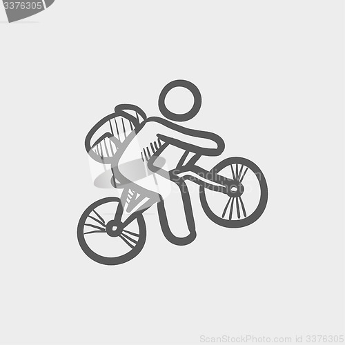 Image of Mountain bike rider sketch icon