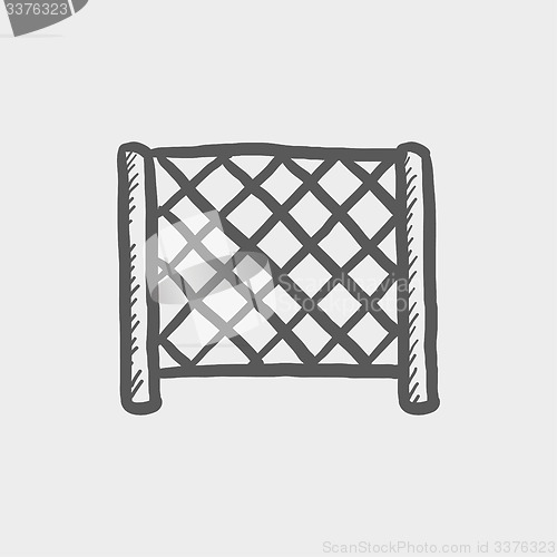 Image of Ice hockey goal net sketch icon