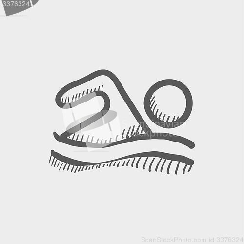 Image of Beach wave swimming sketch icon