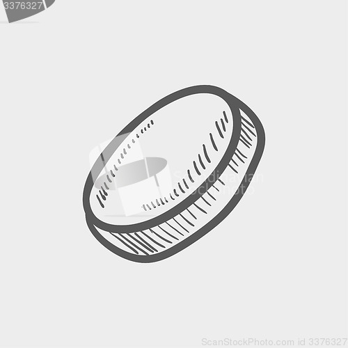 Image of Hockey puck sketch icon