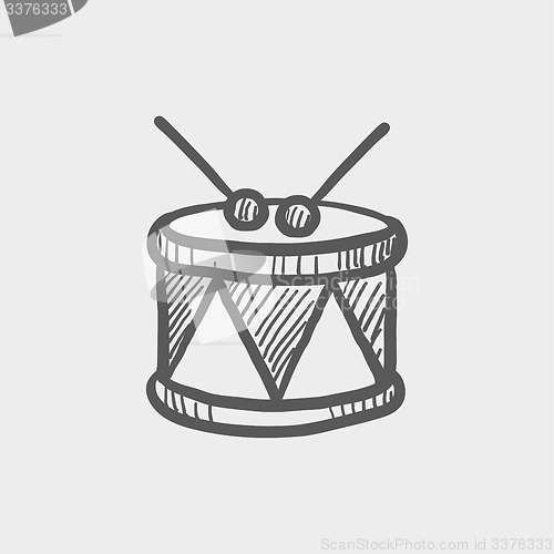 Image of Drum with stick sketch icon