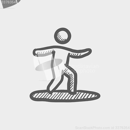 Image of Wakeboarding sketch icon