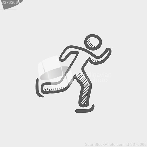 Image of Running man sketch icon