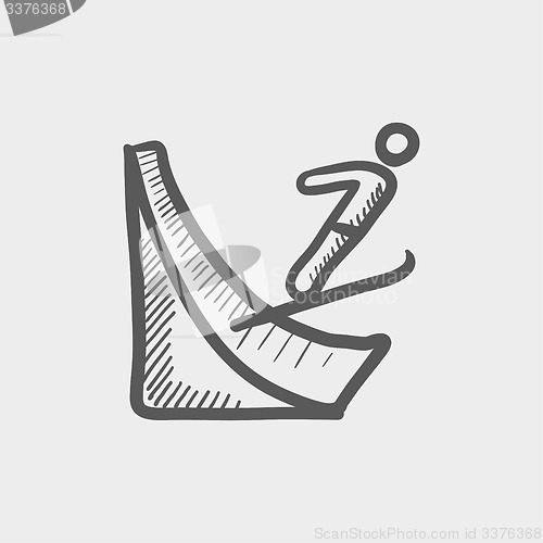 Image of Skier jump in the air sketch icon