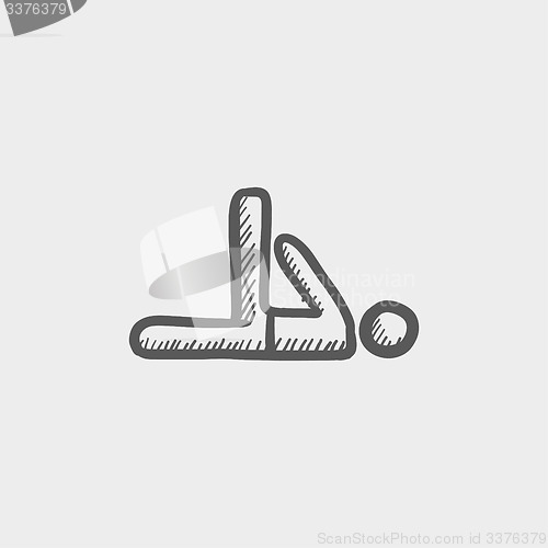 Image of Man in fitness and exercise sketch icon
