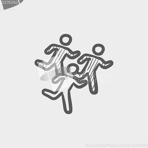 Image of Marathon runners sketch icon