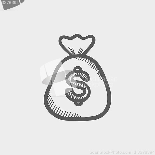 Image of Money bag sketch icon