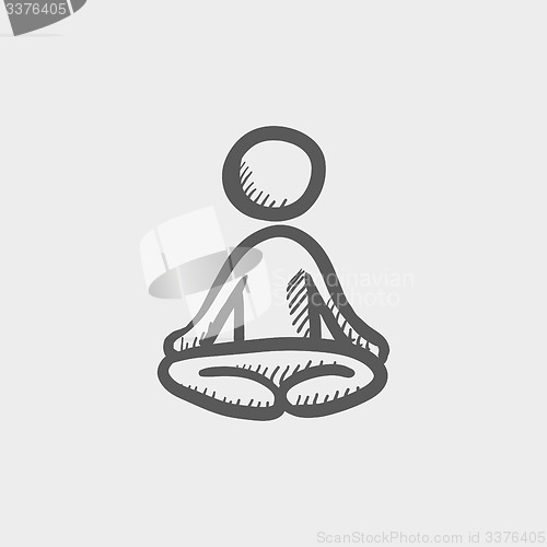 Image of Yoga exercise sketch icon