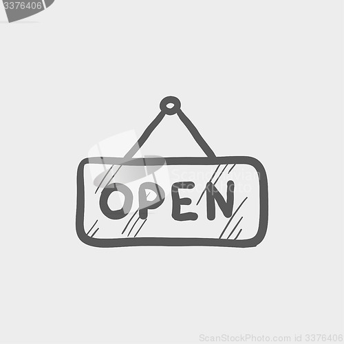 Image of Open sign sketch icon