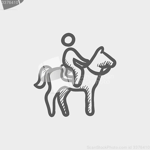 Image of Horse riding sketch icon