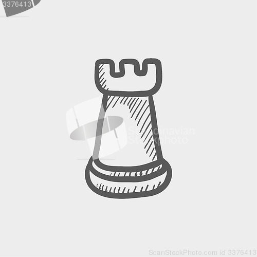 Image of Chess rook sketch icon