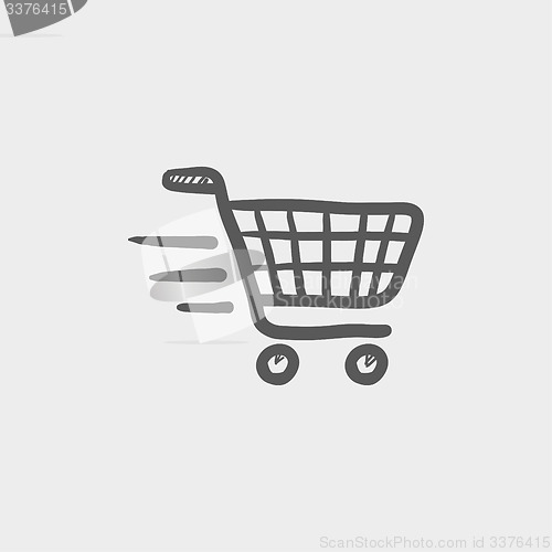 Image of Fast delivery shopping sketch icon