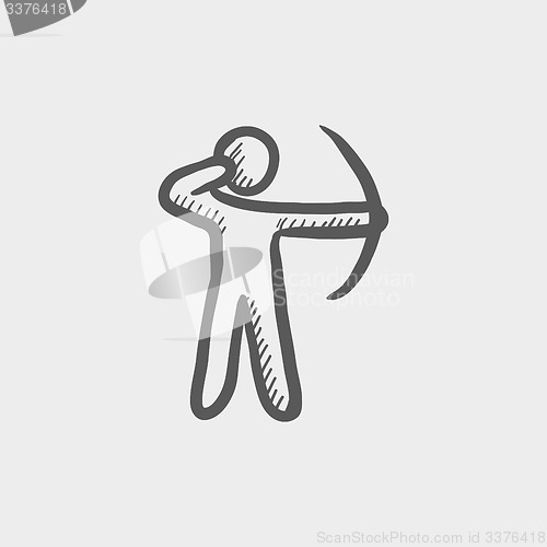 Image of Archery sport sketch icon