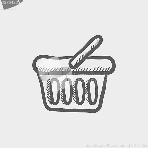Image of Shopping basket sketch icon