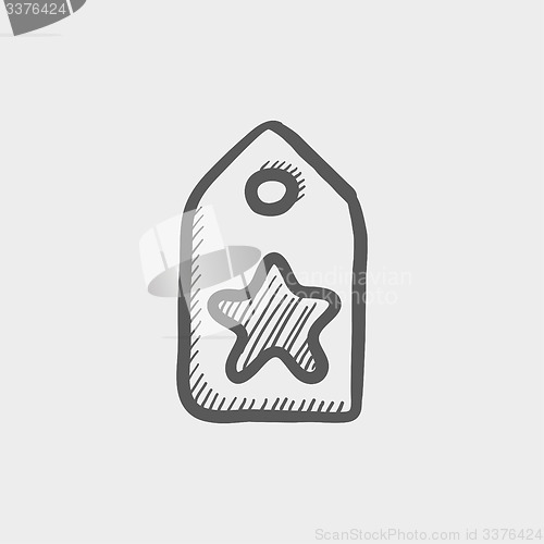 Image of Tag with star best offer sale sketch icon