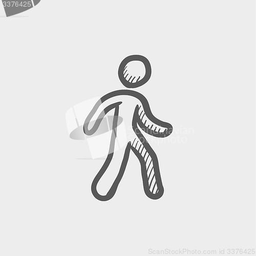 Image of Walking exercise sketch icon