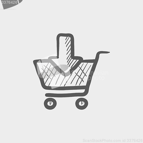 Image of Online shopping cart sketch icon