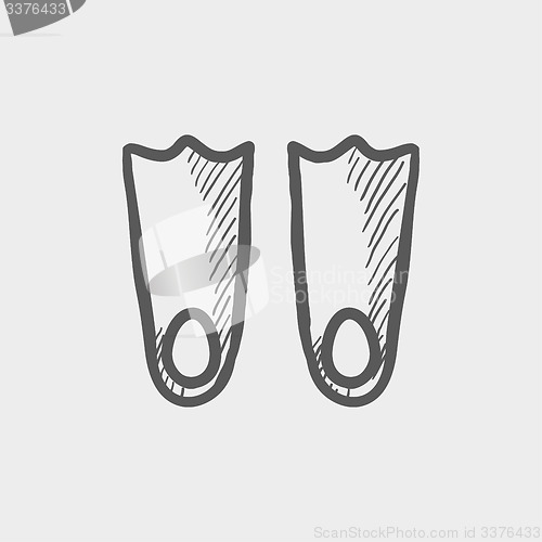 Image of Swimming flippers sketch icon