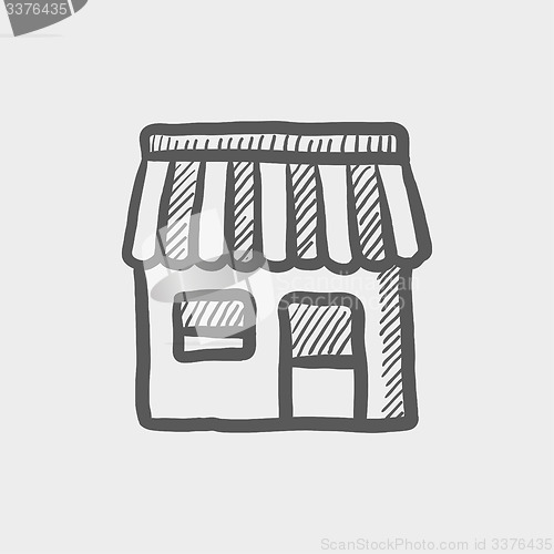 Image of Store stall sketch icon