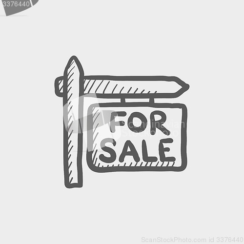 Image of For sale signboard sketch icon