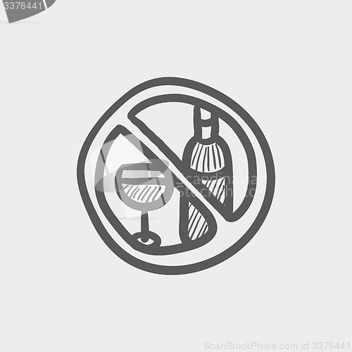 Image of No alcohol sign sketch icon