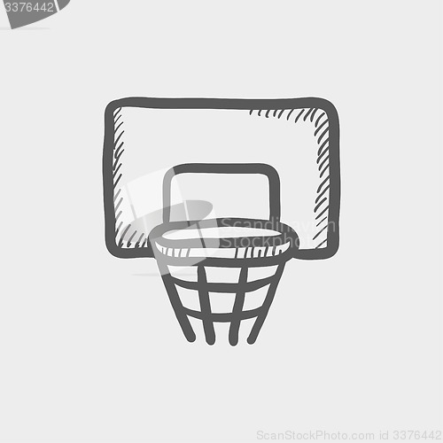 Image of Basketball hoop sketch icon