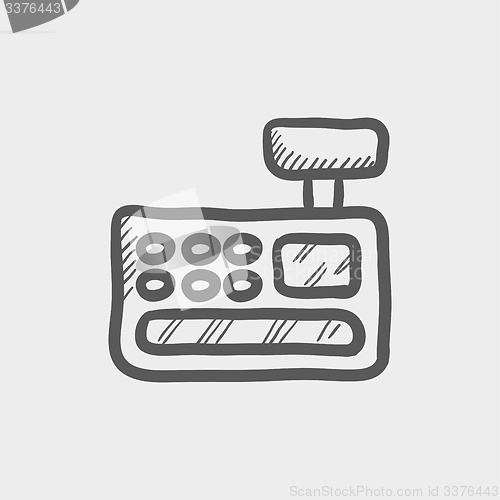 Image of Cash register machine sketch icon