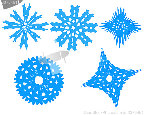 Image of snowflakes isolated on the white background