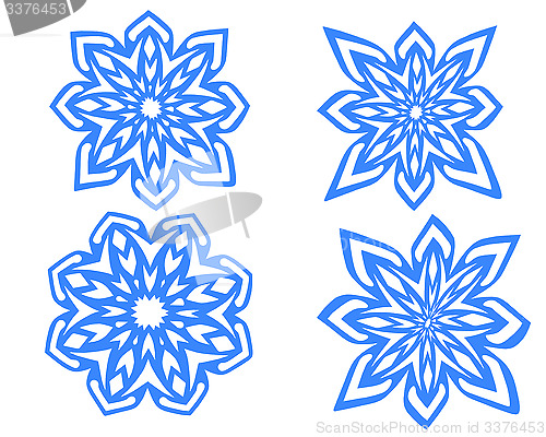 Image of snowflakes isolated on the white background