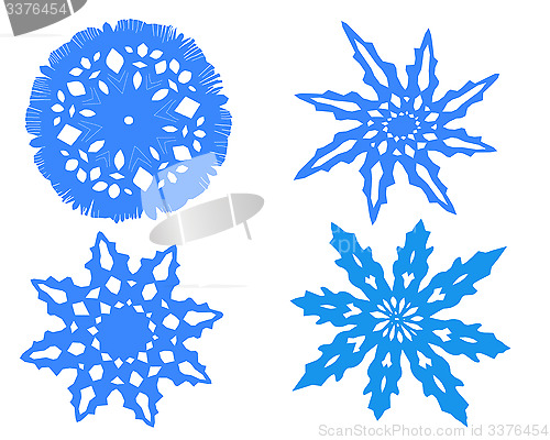 Image of snowflakes isolated on the white background