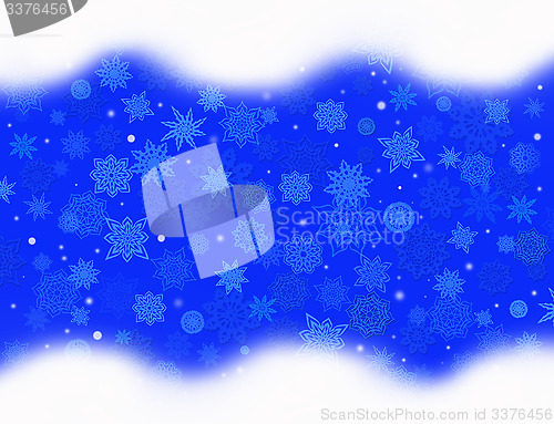 Image of blue pattern from snowflakes for holiday card