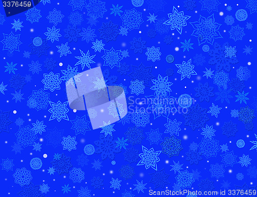 Image of fabulous snowflakes on the blue background