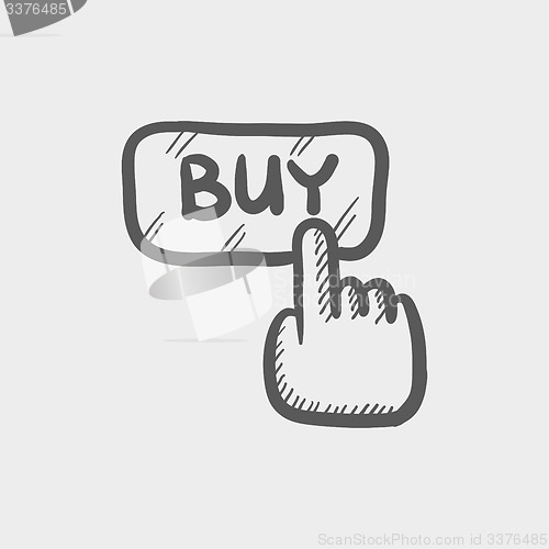 Image of Finger pointing to buy sign sketch icon