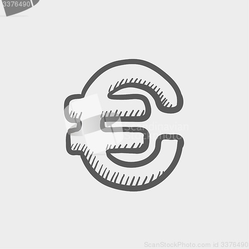 Image of Euro symbol sketch icon