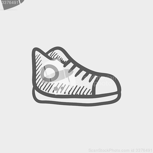 Image of Hi-cut rubber shoes sketch icon
