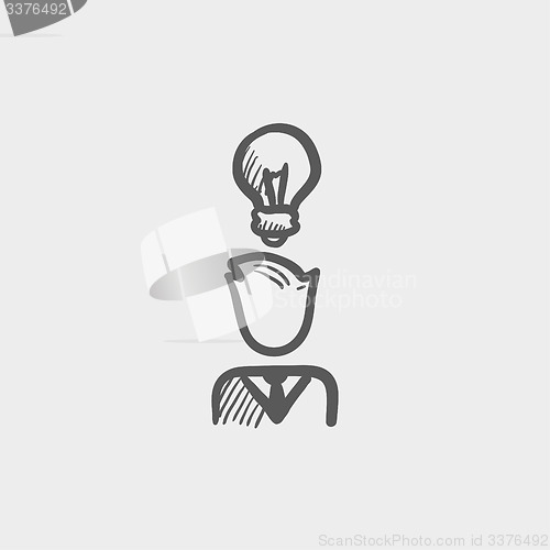 Image of Businessman with idea sketch icon