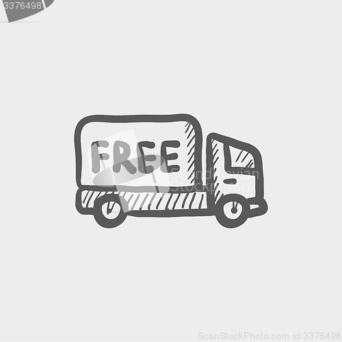 Image of Free delivery van sketch icon