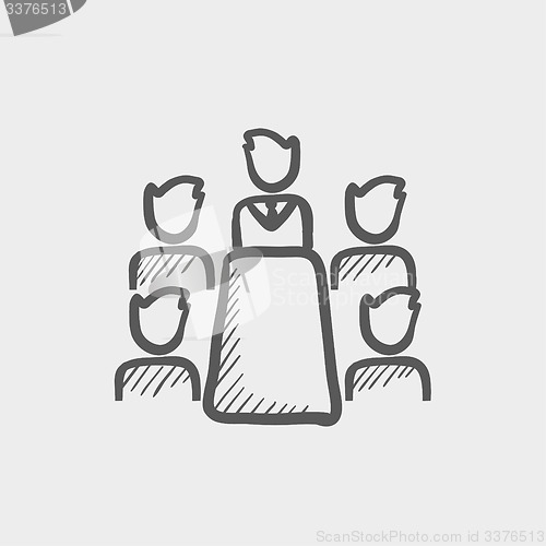 Image of Business meeting in office sketch icon