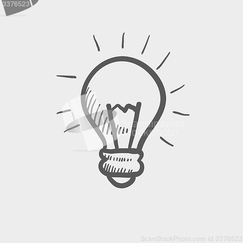 Image of Light bulb sketch icon