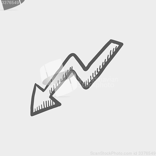 Image of Lightning arrow downward sketch icon