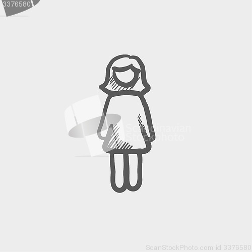 Image of Woman standing sketch icon